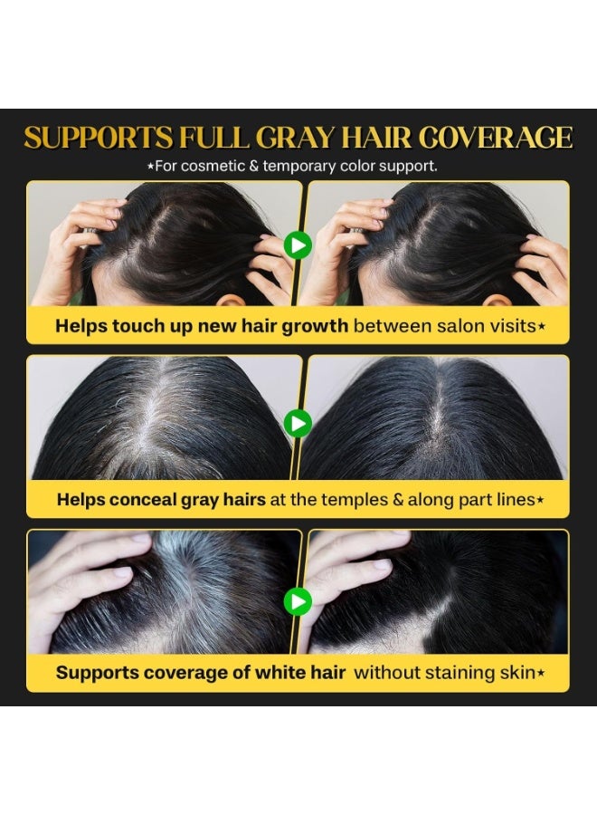 IKZEE Hair Color Stick Black, Grey Root Cover Up Instant Hair Root Touch-Up Stick, Temporary Hair Dye For Natural Gray Coverage, Long-Lasting Moisturizing Formula With Plant Extracts 20g - Image 4