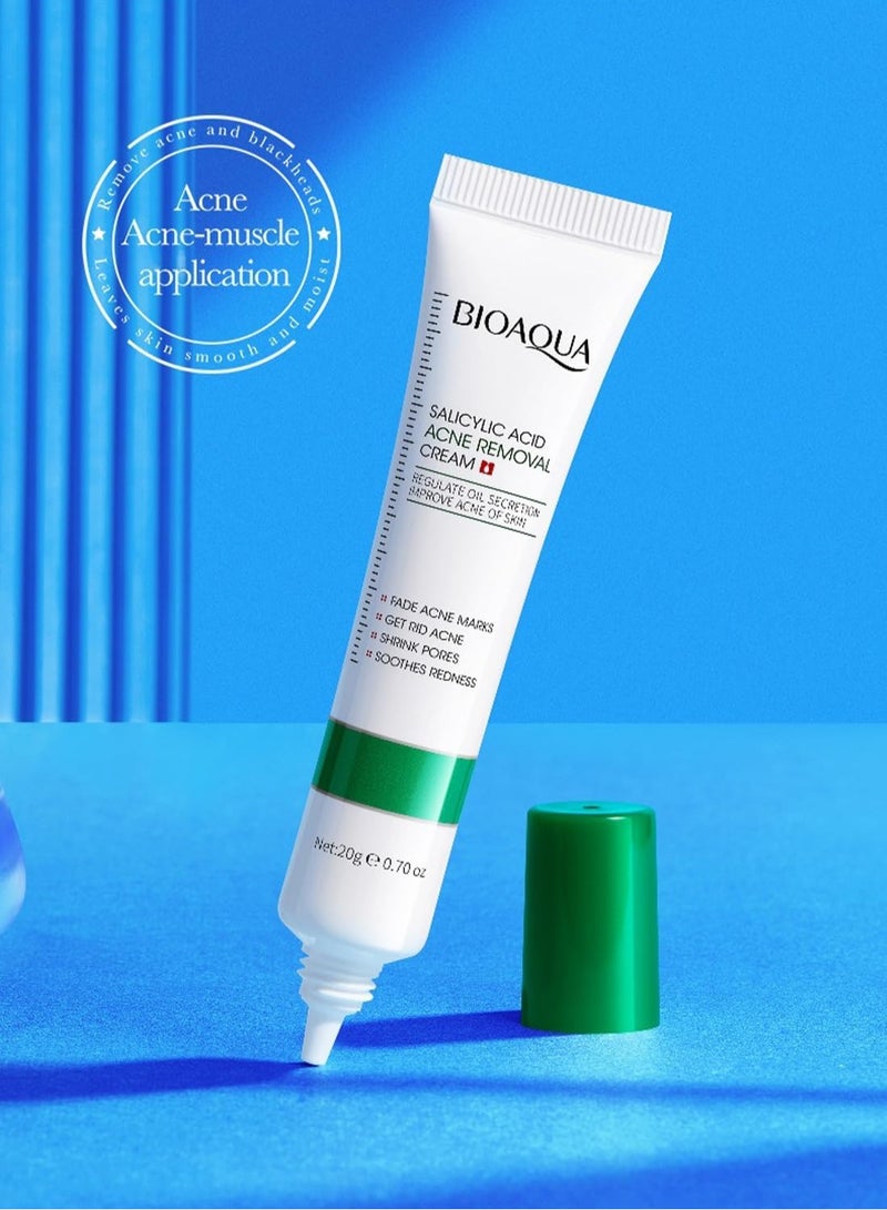 BIOAOUA Acne Spot Treatment Cream with Salicylic Acid, Tightening Pore Facial Cream, 20g - Image 2