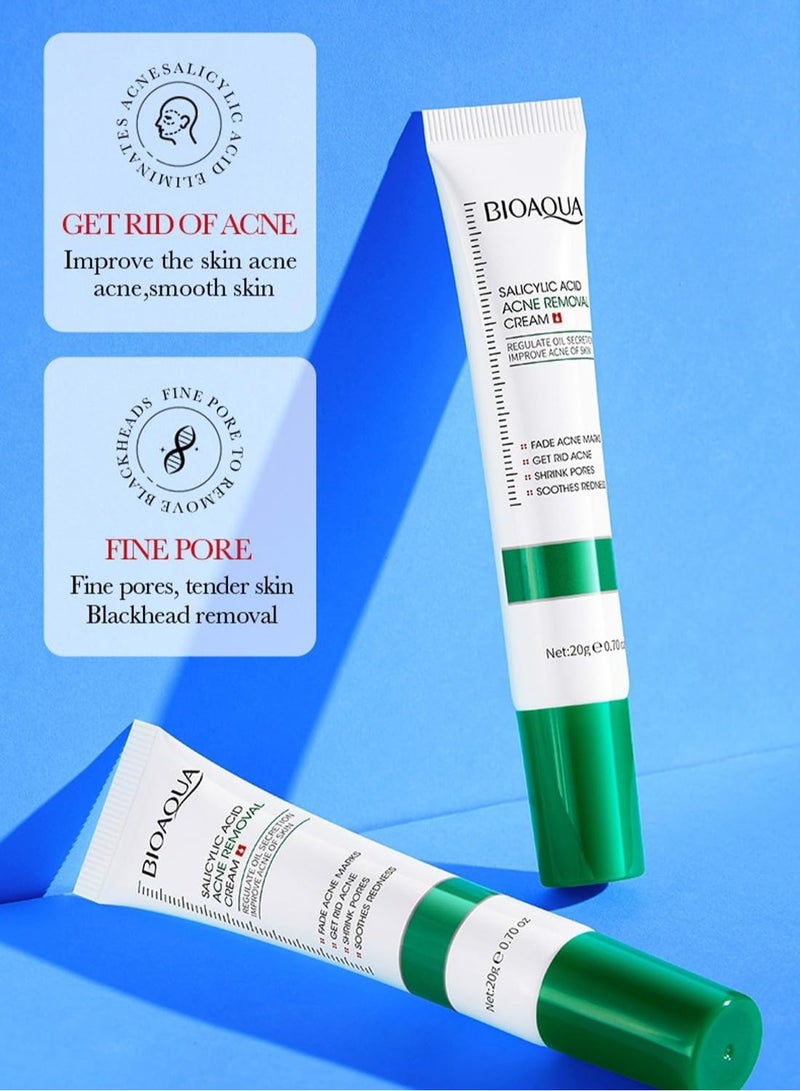 BIOAOUA Acne Spot Treatment Cream with Salicylic Acid, Tightening Pore Facial Cream, 20g - Image 4