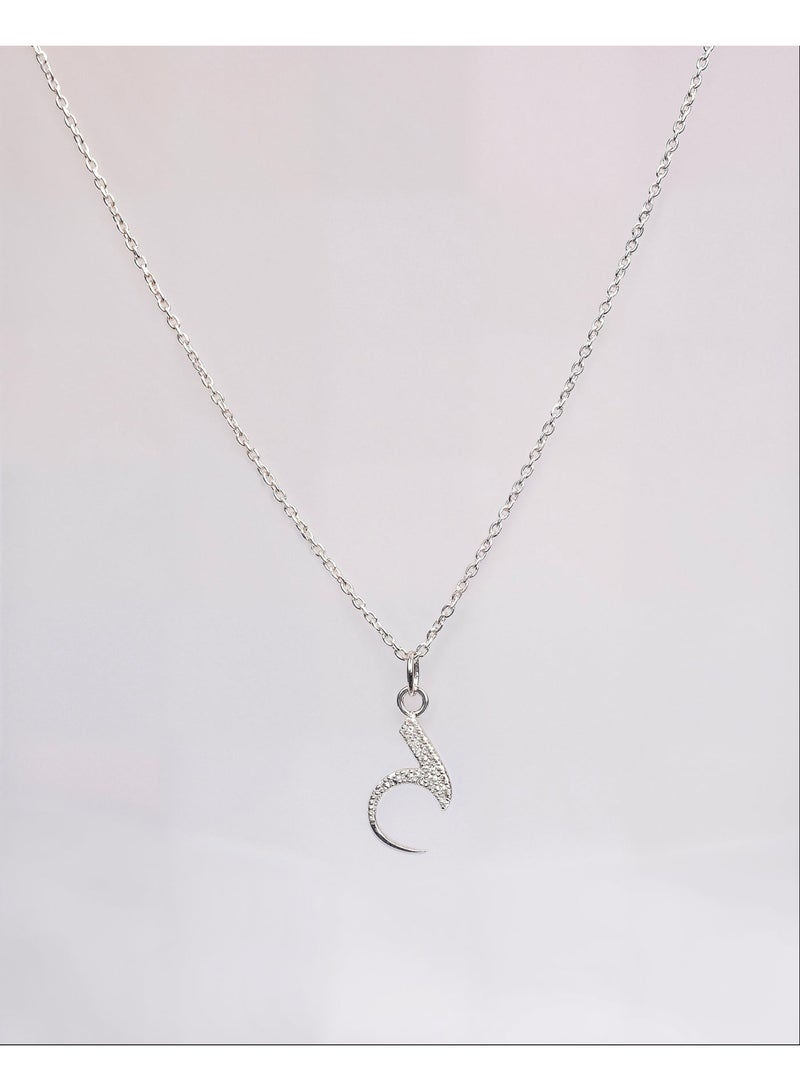 Kannan Jewels قلادة حرف عربي من كانان جواهر 925 فضة استرلينية - Image 1