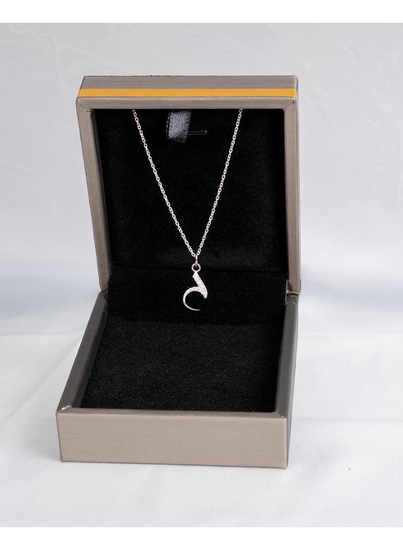 Kannan Jewels قلادة حرف عربي من كانان جواهر 925 فضة استرلينية - Image 3