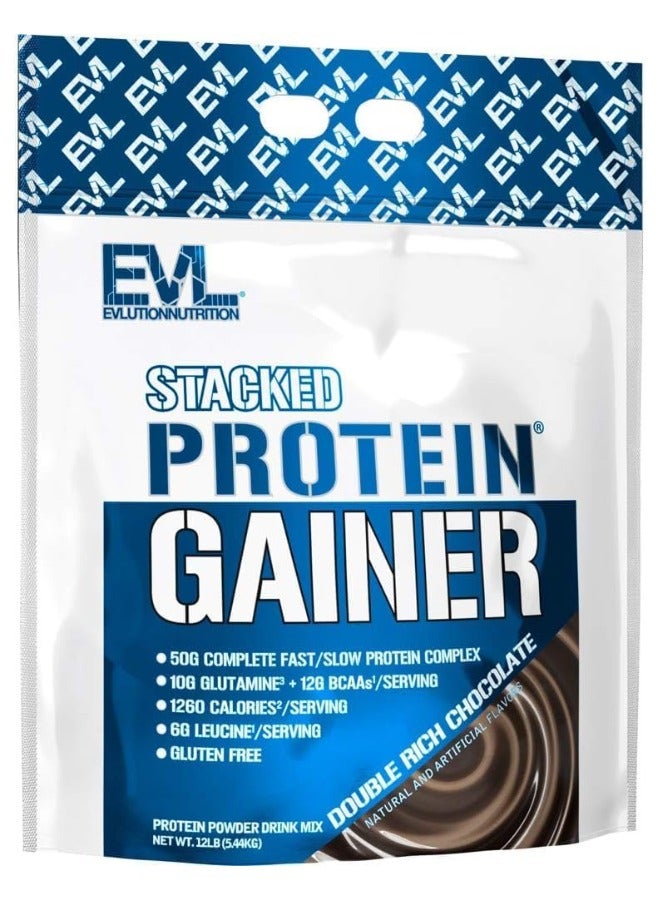 EVLUTION NUTRITION Stacked Protein Gainer Double rich Chocolate 12Lbs