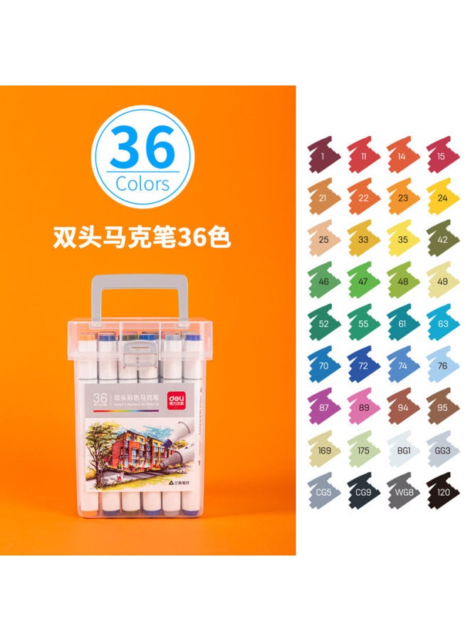 ديلي ديلاي 70803 ألوان ماركر مزدوجة الرأس للرسم والفنون للأطفال في المرحلة الابتدائية - 12 لون/24 لون/36 لون/48 لون/60 لون/80 لون - Image 1