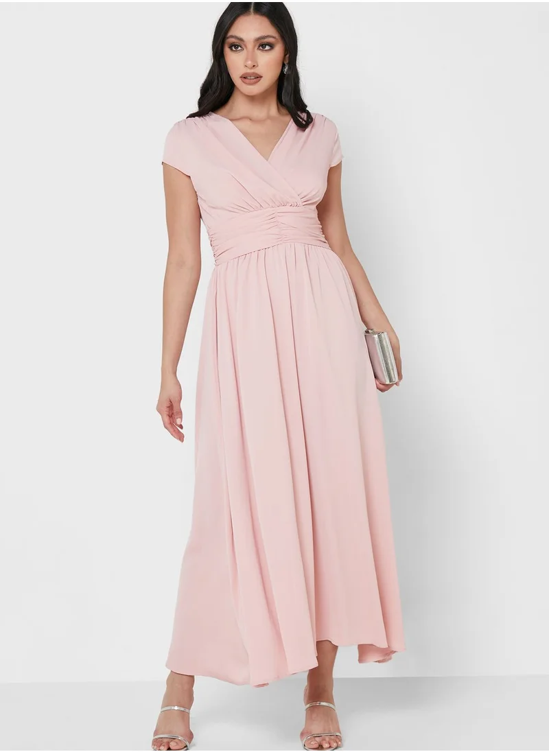 Khizana Ruched Waist Detail Fit & Flare Dress