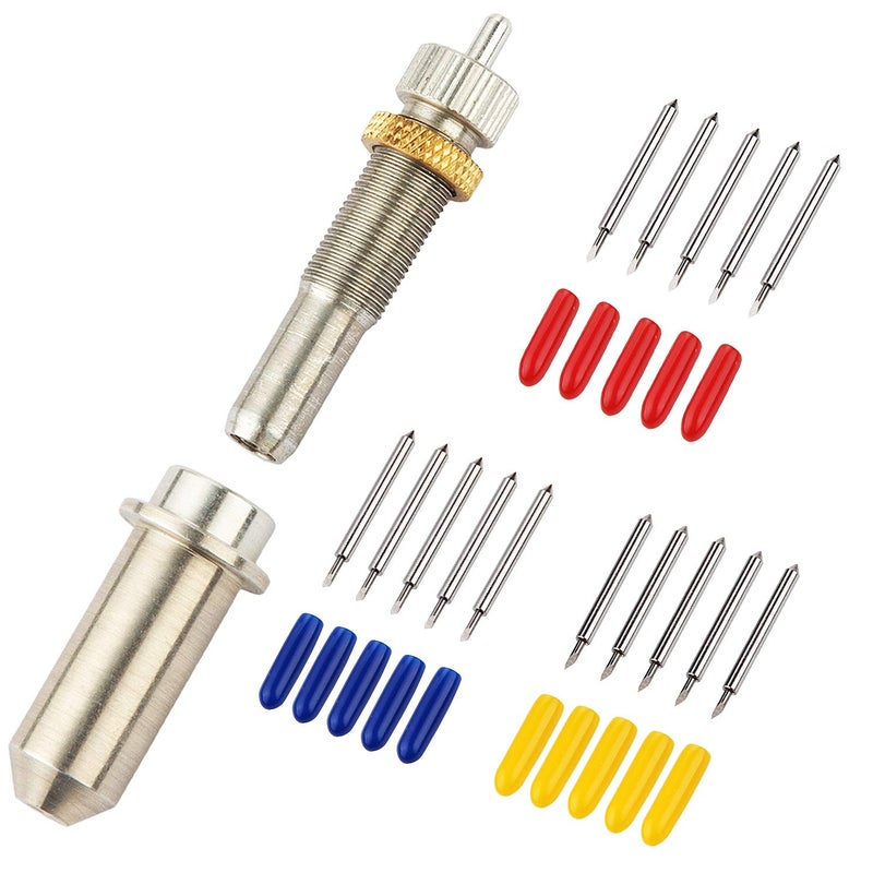 ADVcer 15pcs 30/45 / 60 Degree Vinyl Cutter Blades with Cut Blade Holder - All Purpose for GCC Vinyl Film Cutter Plotter Cutting Machines (ZEC-U1005, Dia. 2.0 mm, Offset Value 0.25mm) - Image 5