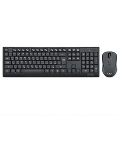 INFINIARC Wireless Keyboard and Mouse Combo, Full-size English/Arabic Keyboard, 104 Keys, 4 Buttons, USB, Windows 10/8/7/Vista/XP, PC/Laptop/Desktop  - Image 1
