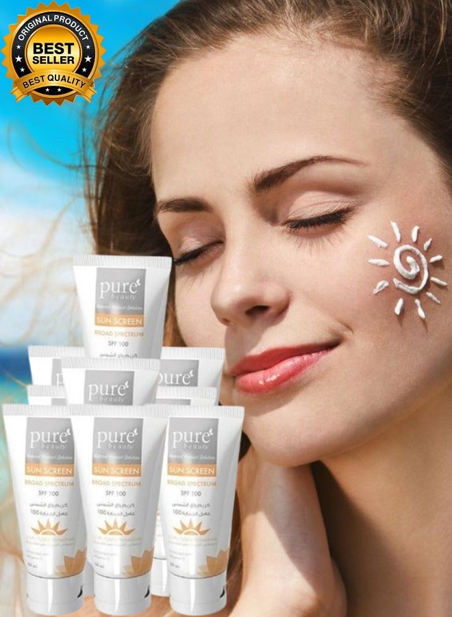 بيور 9 قطع كريم واقي الشمس عامل حماية 100 مع فيتامين اي 50مل - Image 1