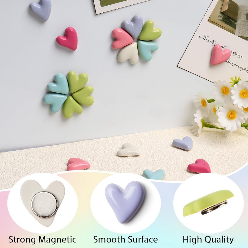 EMUTOL 24Pcs Heart Fridge Magnets, Colorful Fridge Magnets, Cute Love Heart Refrigerator Magnets for Christmas Valentine's Anniversary, Decorative Magnets for Whiteboard Office Kitchen Locker - Image 4
