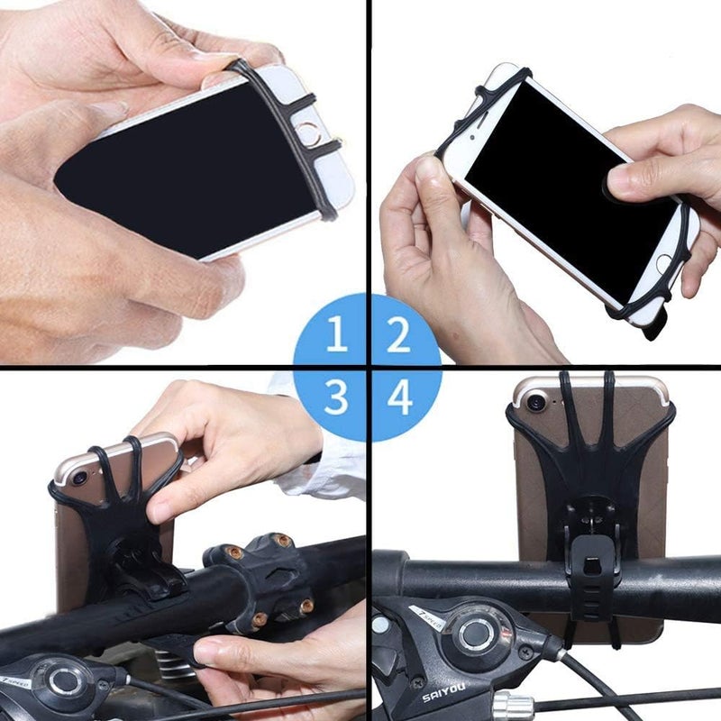 Talent 360 Degree Bike Phone Mount, Motorcycle Phone Mount, Anti Shake Silicone Bicycle Phone Holder, Universal Handlebar Holder for iPhone 11 Pro Max/X/XS MAX/XR/8/8 Plus, Samsung S20/S10/S10e - Image 3