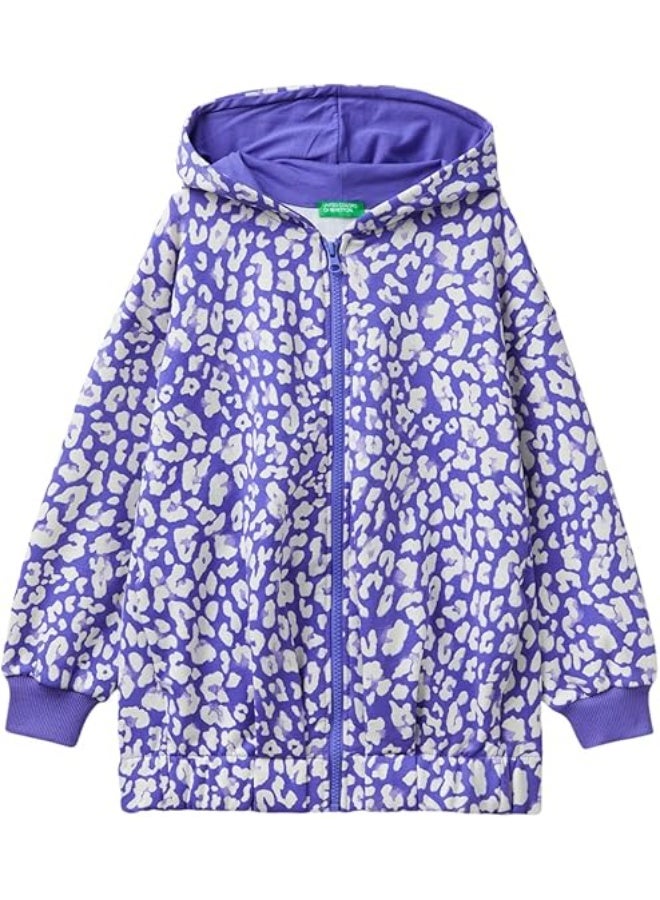 Benetton Girls Oversized Fit Animal Print Sweatshirt