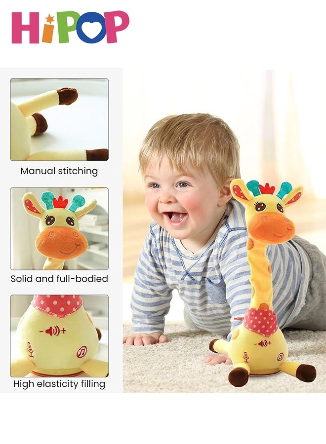 HIPOP 35cm Dancing Giraffe Toy, Dancing & Singing & Talking & Recording & Repeat Educational Giraffes Toys, Interactive Giraffes Stuffed Animal Toys, Safe & Soft Plush Giraffe Toy Gifts for Toddlers Kids - Image 4