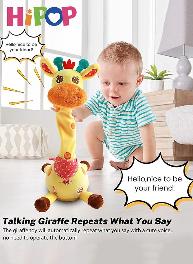 HIPOP 35cm Dancing Giraffe Toy, Dancing & Singing & Talking & Recording & Repeat Educational Giraffes Toys, Interactive Giraffes Stuffed Animal Toys, Safe & Soft Plush Giraffe Toy Gifts for Toddlers Kids - Image 3
