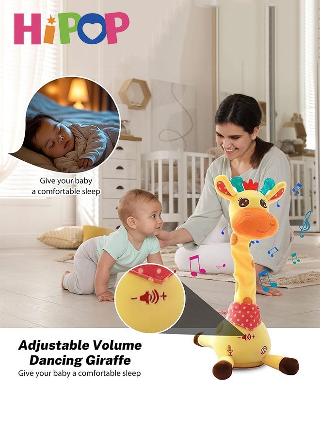 HIPOP 35cm Dancing Giraffe Toy, Dancing & Singing & Talking & Recording & Repeat Educational Giraffes Toys, Interactive Giraffes Stuffed Animal Toys, Safe & Soft Plush Giraffe Toy Gifts for Toddlers Kids - Image 2