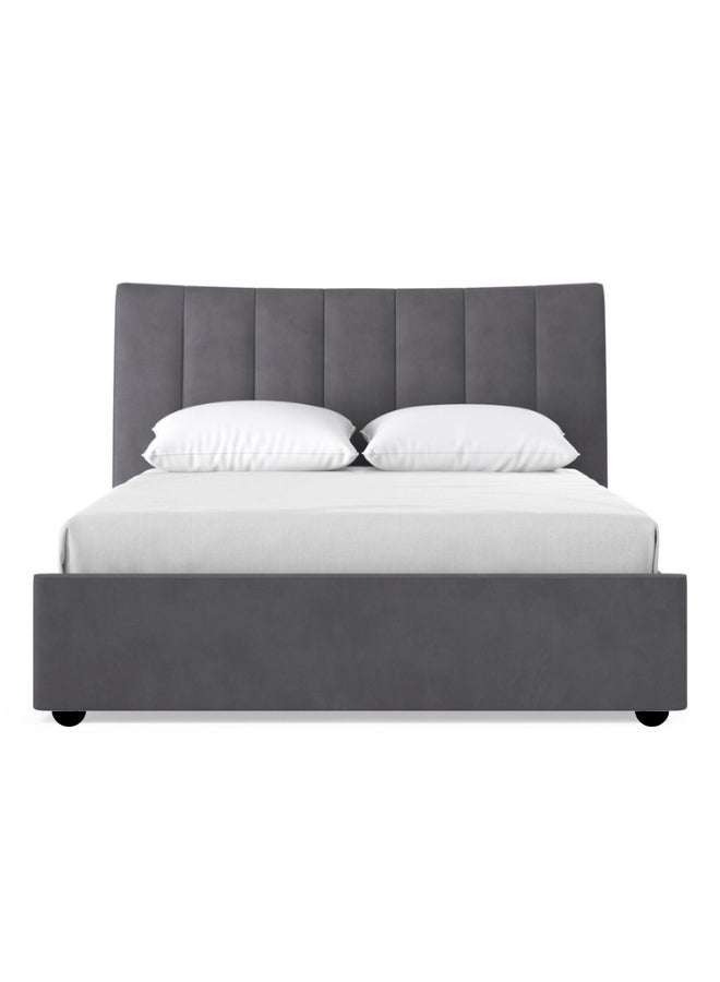 Bed and Mattress Home Serenity Springs Upholstered Twin Size ( Mattress Size 120 X 200 CM ) Grey Color Bed Size 212 W X 128 L CM ( Mattress Sold Separately )  - Image 2