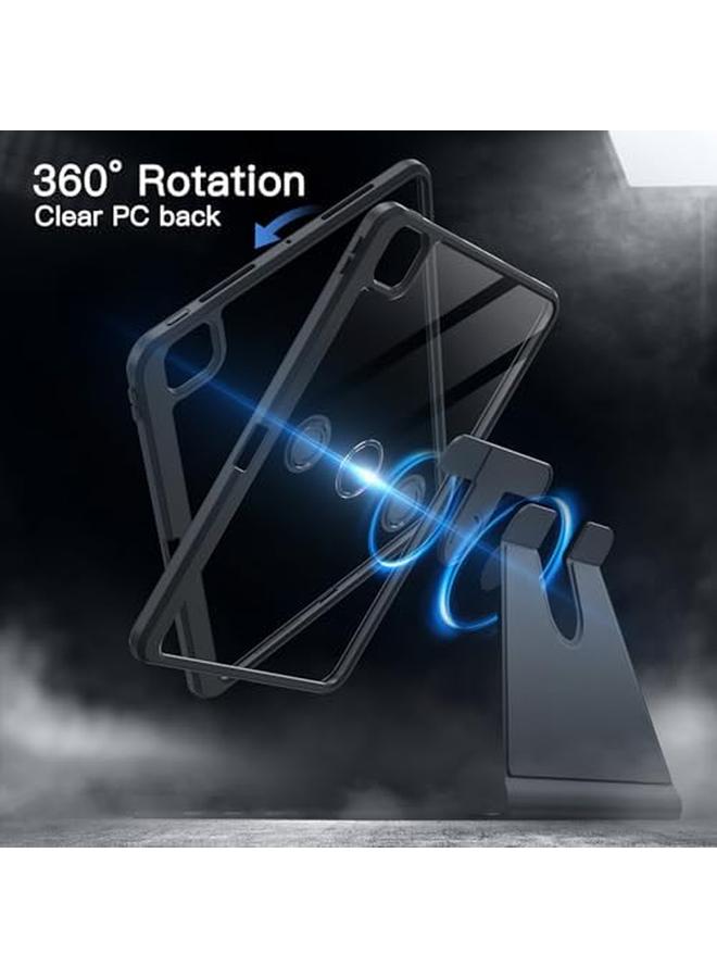 Jetech Rotating Case For Ipad Pro 13 Inch M4 2024 With Pencil Holder 360 Degree Rotation Protective Stand Cover Clear Back Auto Wake Sleep Space Gray - Image 3