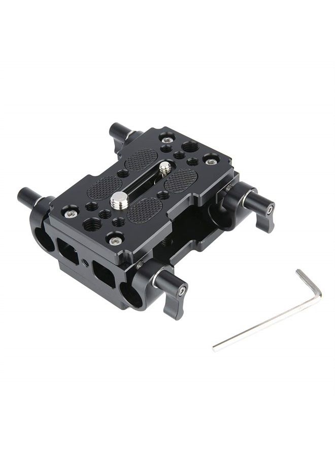 Shoulder Support Camera Baseplate with 15mm Rod Clamp Railblock for Rod Support/DSLR Rig Cage