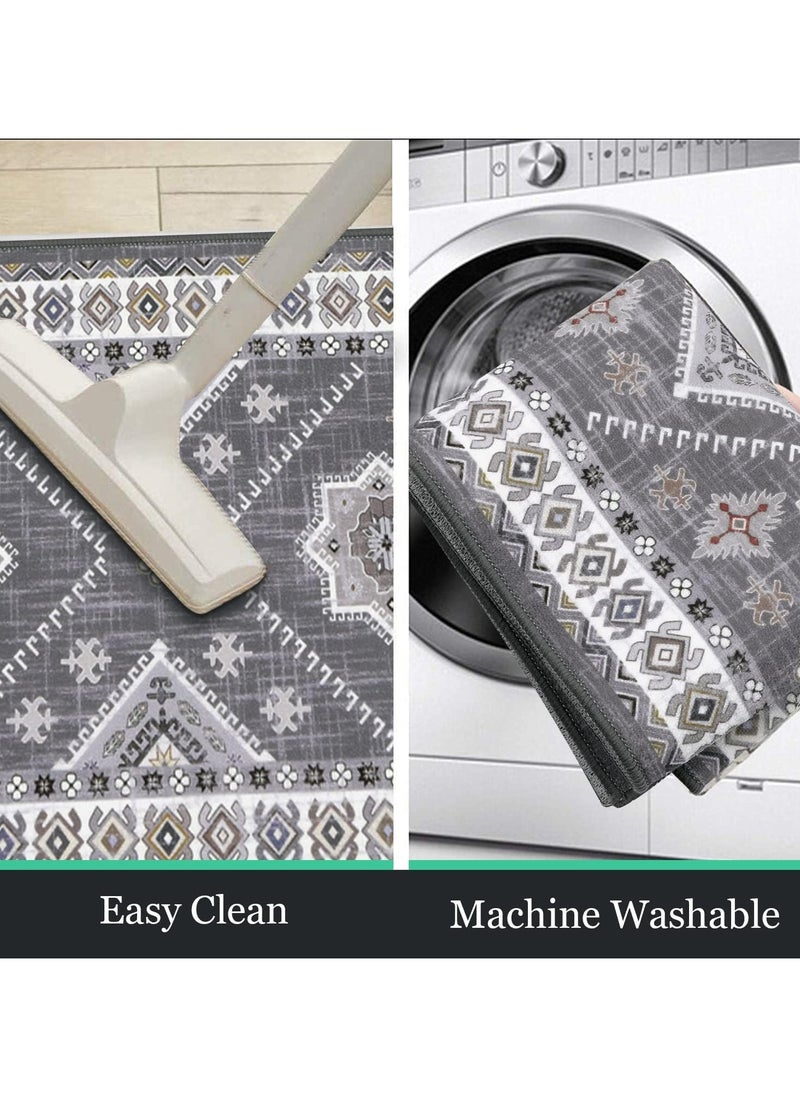 XICEN Kitchen Floor Mat 3pcs Set,  Non-slip Absorbent Bohemia Kitchen Carpet, For Kitchen Floor, Sink, Corridor, Living Room Balcony, Laundry Room (40*60+50*80+50*120cm)  - Image 4