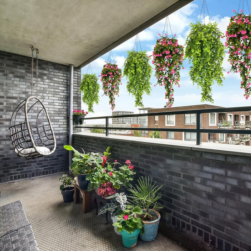 Tdas Artificial Hanging Plants Leaves Eucalyptus Ivy Garlands Plant Greenery Vine Creeper Home Decor Door Wall Balcony Decoration Party Festival 1 Pcs Pink - Image 3
