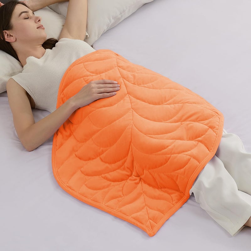 Kaisa Weighted Lap Blanket 5 lbs 23"" x 29""  Cozy Luxury Crystal Velvet Small Weighted Blanket for Adults  Portable Travel Weighted Blanket for Relaxation  All-Season Blanket  Machine Washable  Orange - Image 1
