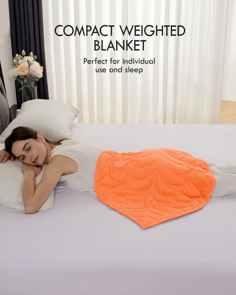 Kaisa Weighted Lap Blanket 5 lbs 23"" x 29""  Cozy Luxury Crystal Velvet Small Weighted Blanket for Adults  Portable Travel Weighted Blanket for Relaxation  All-Season Blanket  Machine Washable  Orange - Image 3