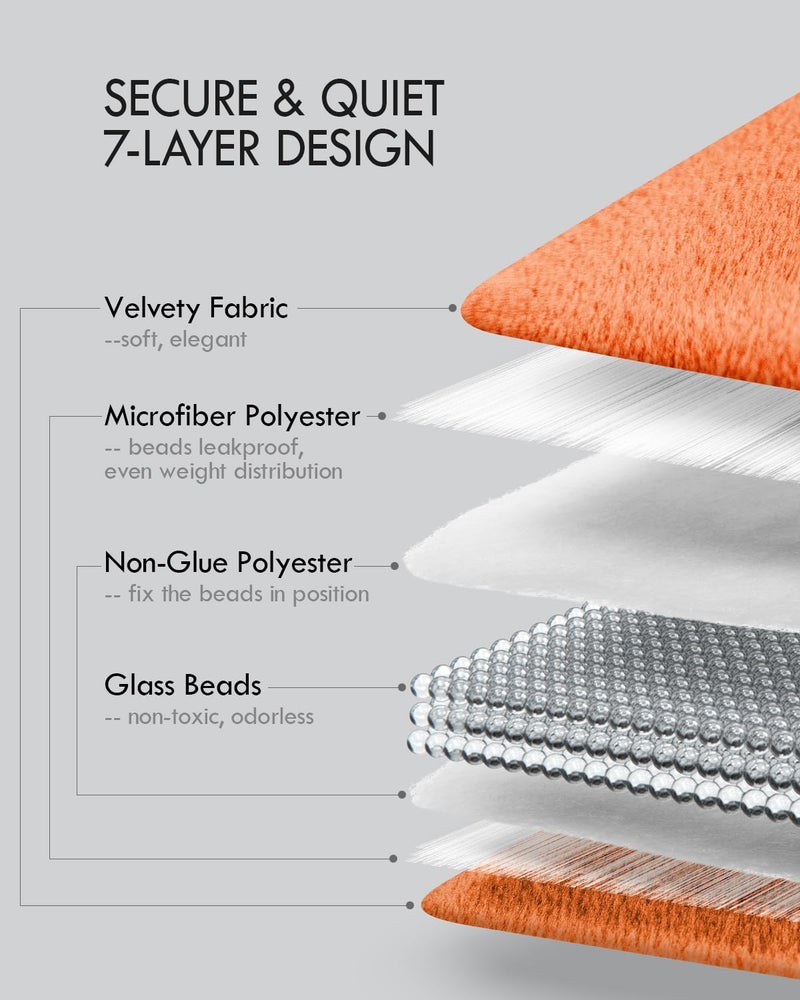 Kaisa Weighted Lap Blanket 5 lbs 23"" x 29""  Cozy Luxury Crystal Velvet Small Weighted Blanket for Adults  Portable Travel Weighted Blanket for Relaxation  All-Season Blanket  Machine Washable  Orange - Image 4