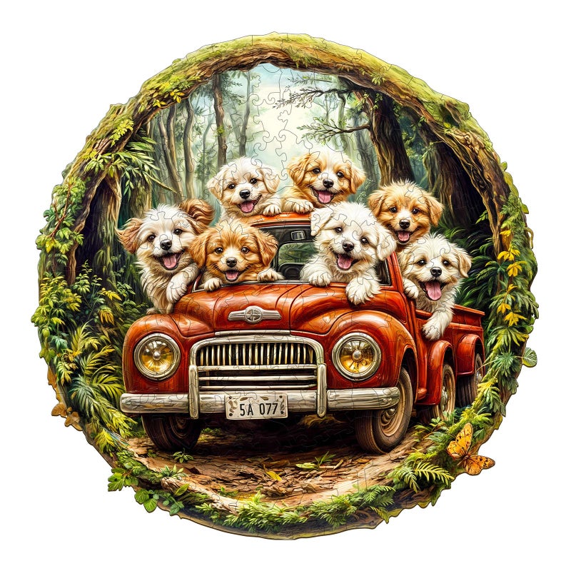 AEEKDOOK Wooden Puzzles for Adults Dog Truck Wood Puzzles Adult Unique Animal Shape Wooden Jigsaw Puzzles for Adults Birthday Gifts for Puzzle Lovers Family 114 114in200 Pieces - Image 3