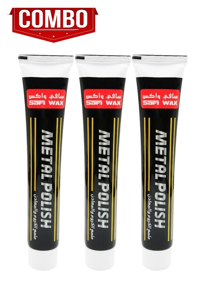 Safi WAX 3 PCS Metal Polish for Car and Home, Metal Rust and Stain Remover SAFI WAX SFW134 - 50g x3 - Image 1