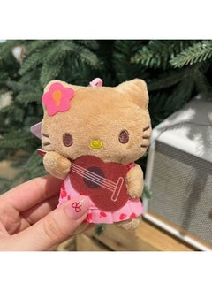Black Leather Kitty Guitar Floral Dress Keychain Pendant HelloKitty-Specifications:Guitar Pink Skirt Cat Kt