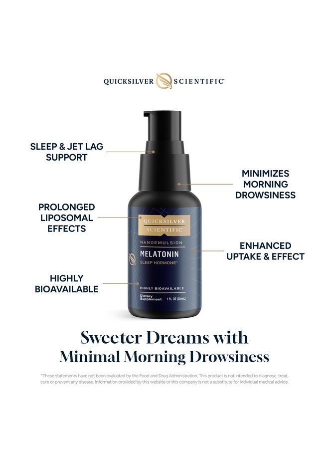 كويك سيلفر سينتيفيك ميلاتونين ليبوسومال من كويك سيلفر ساينتيفيك - سائل دعم وقت النوم واضطراب الرحلات الجوية الطويلة والمناعة للبالغين - امتصاص فعال ومتفوق، 1 ملغ ميلاتونين لتقليل النعاس الصباحي (30 مل) - Image 3