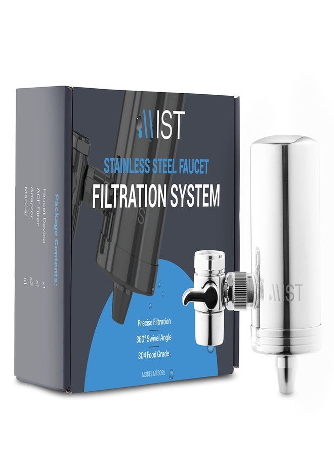 Mist- Water Filter for Sink, Faucet Filter, Stainless Steel, 320 GL Capacity, Reduces Heavy Metal, NSF Certified Faucet Water Filter, Connects to Standard Faucets, Mount Tap Filter - Image 1