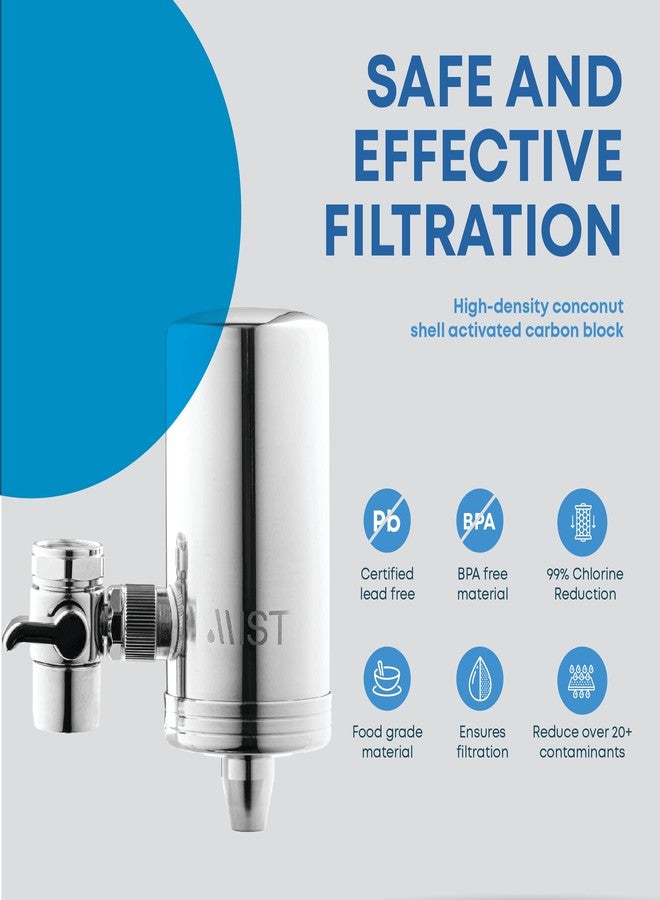 Mist- Water Filter for Sink, Faucet Filter, Stainless Steel, 320 GL Capacity, Reduces Heavy Metal, NSF Certified Faucet Water Filter, Connects to Standard Faucets, Mount Tap Filter - Image 4