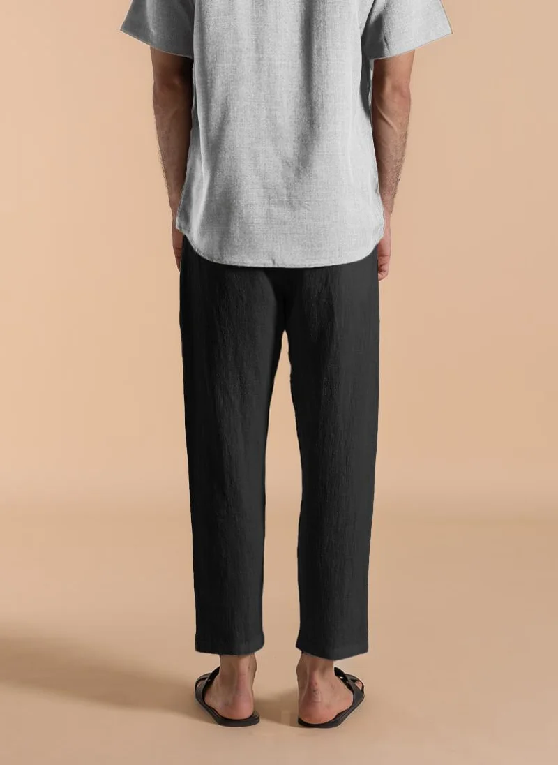 SHAPES JOGGER WAIST LINEN BLEND TROUSERS