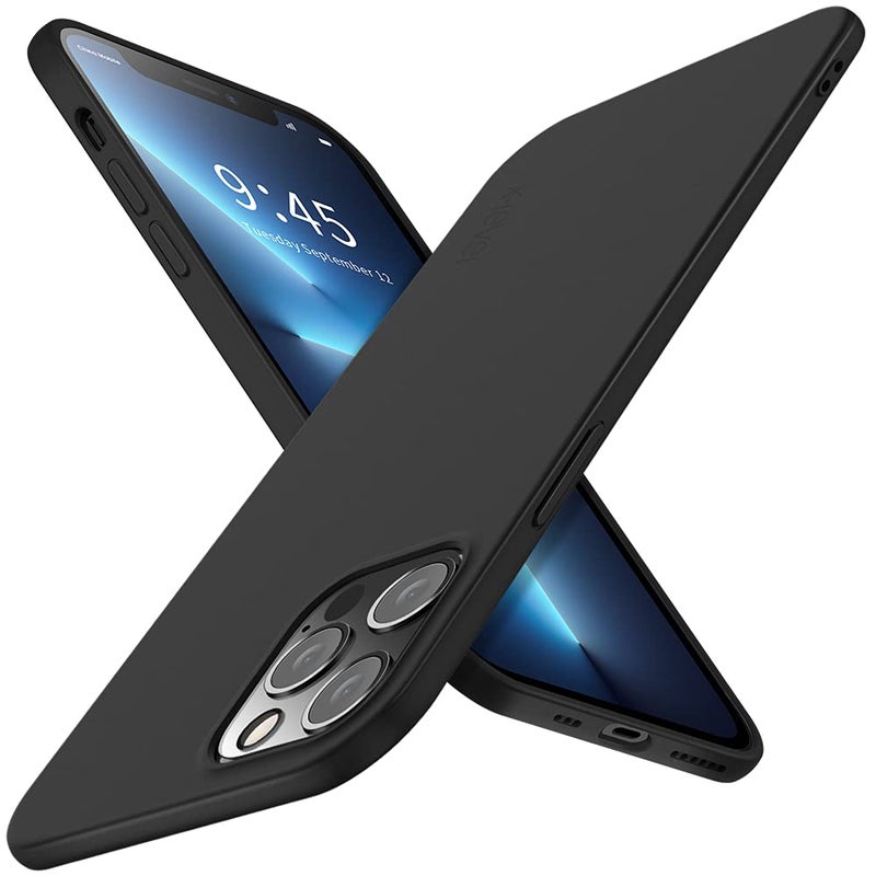 Xlevel Compatible iPhone 13 Pro max Case Slim Fit UltraThin Guardian Series Soft TPU Matte Finish Coating Phone Cases Lightweight Back Cover Grip for iPhone 13 Pro max 67 2021Black