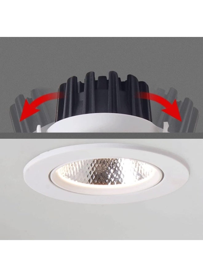 melfi سبوت لايت دائري LED مدمج قابل للتعديل 12 واط 240 فولت - ضوء سقف أبيض بتصنيف IP20 | للاستخدام الداخلي في المنزل والمكتب (ضوء النهار 6500 ك 4 قطع) - Image 5