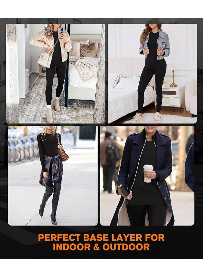 JOGAMS Women's Thermal Underwear Set Long Johns Wool Silk Base Layer Pajamas Thick Thermal Set for Women - Image 5