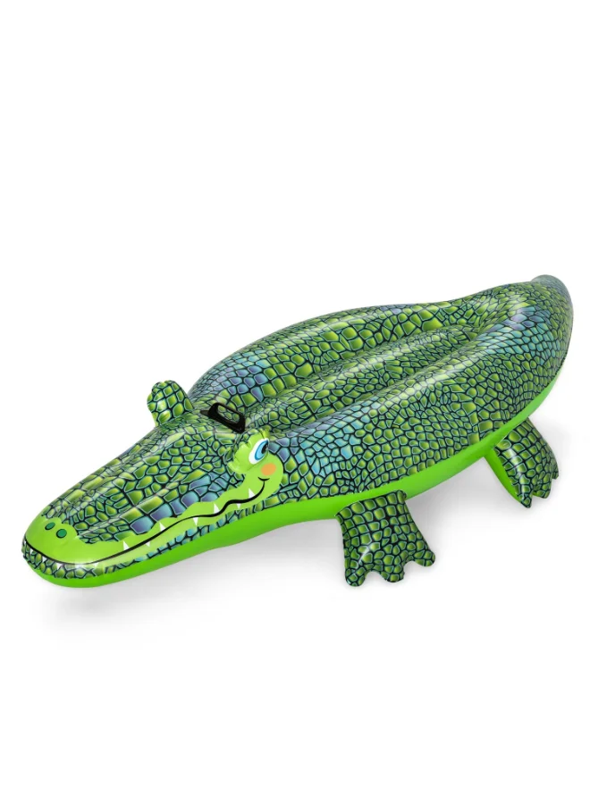 Bestway Bestway Buddy Crocodile Ride-On Inflatable Pool Float, 60 in x 28 in (1.52 m x 71 cm), Crocodile Water Rider with Heavy-Duty Handle, Durable PVC Pool Toy for Kids Ages 3+