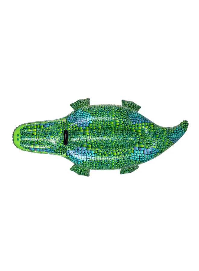 Bestway Bestway Buddy Crocodile Ride-On Inflatable Pool Float, 60 in x 28 in (1.52 m x 71 cm), Crocodile Water Rider with Heavy-Duty Handle, Durable PVC Pool Toy for Kids Ages 3+