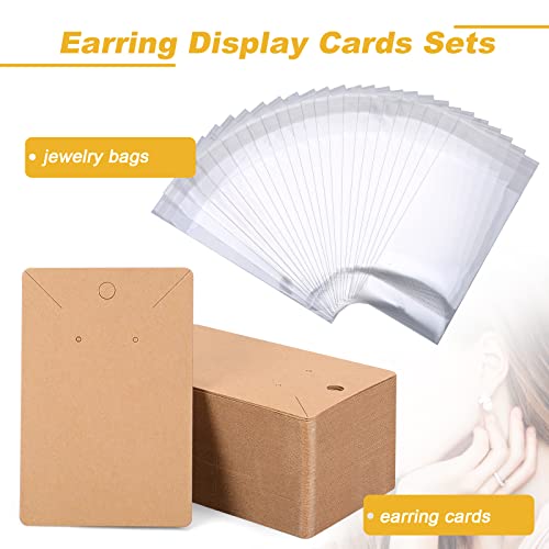 ovsor Works Great 500 Pcs Earring Display Cards - Well-made Earring Cards with Good Paper Quality, Plus Clear 500 Pcs Packaging Bags That Don't Tear Easily, for Earrings Necklace Jewelry Packaging - Image 2