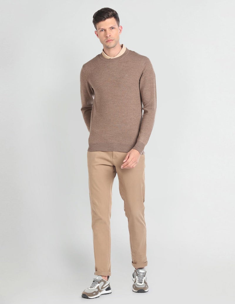 Arrow Crew Neck Merino Cashmere Sweater Brown - Image 4