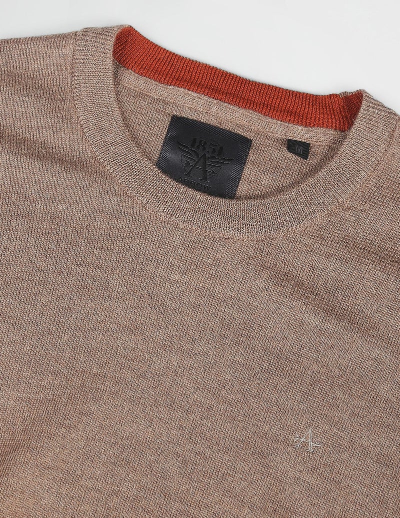 Arrow Crew Neck Merino Cashmere Sweater Brown - Image 3