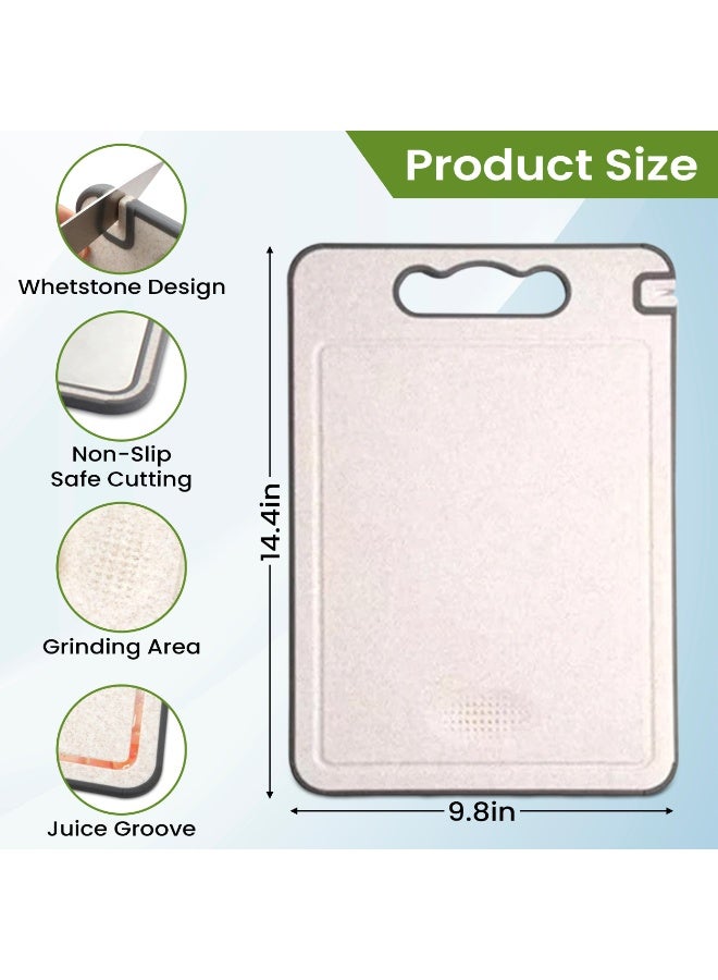Cutting Board Double-Sided Stainless Steel with Knife Sharpener - Non-Slip, Reversible Design with Juice Groove - BPA-Free, Chopping Board - Ideal for Meat, Vegetables,  Cheese Prep - Image 4