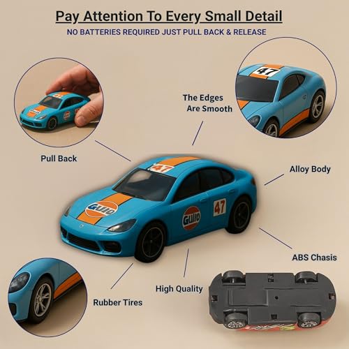 GRAPHENE 10 Unbreakable Pull Back Cars for Kids Metal Alloy Mini Racing Diecast Car Toy Play Set Strong & Durable High Speed Vehicle Gift Pack for Boys Birthday Return Gift khelona Toys(Racing Cars) - Image 4