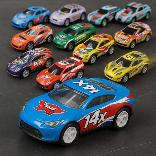 GRAPHENE 10 Unbreakable Pull Back Cars for Kids Metal Alloy Mini Racing Diecast Car Toy Play Set Strong & Durable High Speed Vehicle Gift Pack for Boys Birthday Return Gift khelona Toys(Racing Cars) - Image 1