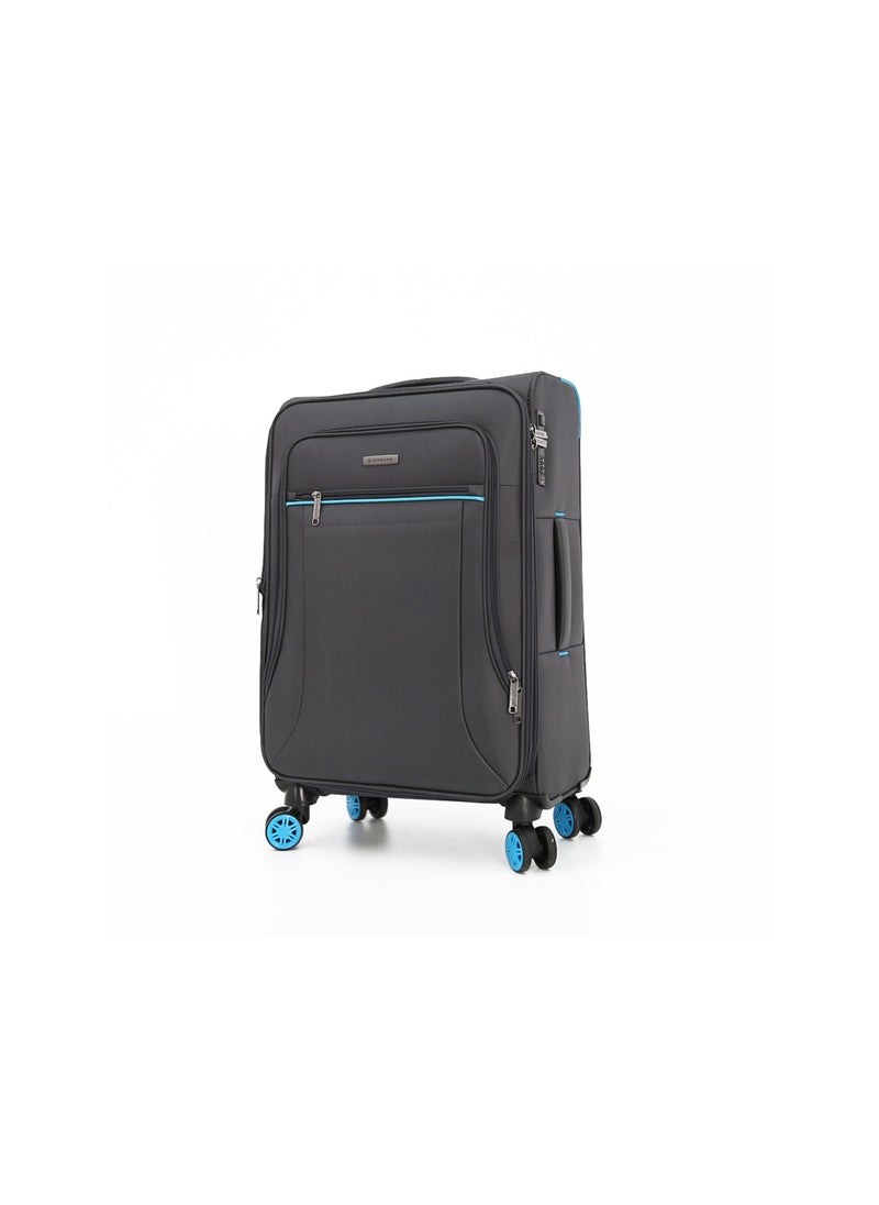 GIORDANO - Softside Luggage Spinner Trolley Bag 3 Pieces Set,Grey (S-20",M-24",L-28") - Image 1