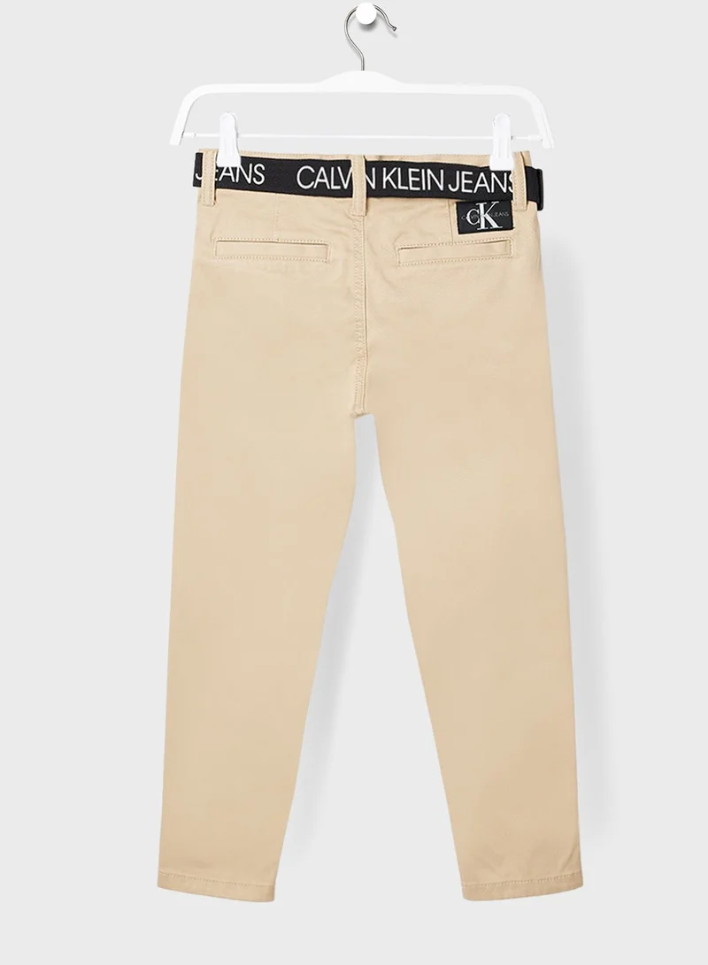 Calvin Klein Jeans Kids Belted Chino Pants