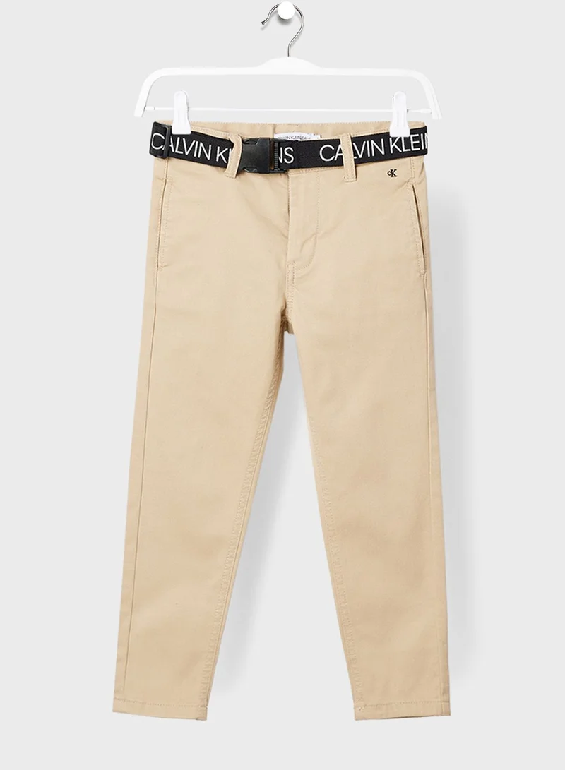 Calvin Klein Jeans Kids Belted Chino Pants