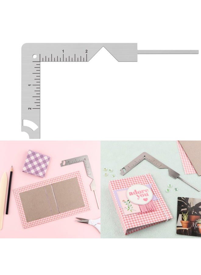 CYFUN DESIGN 5-in-1 Book Cover Guide, Sturdy Chipboard Covers, Bookbinding Ruler, Stainless Steel Metal Bookbinding Tool, Scrapbooking Tools for Arts & Crafts - Image 1