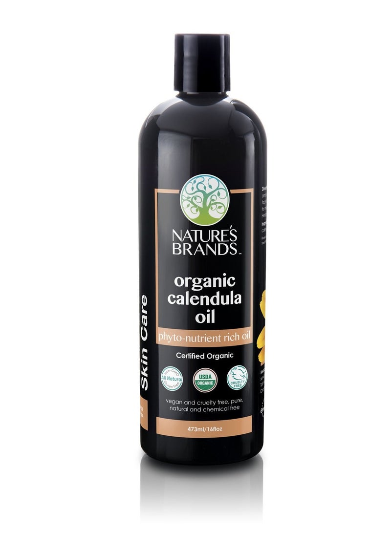 Nature's Brands Natureâ€™s Brands Organic Calendula Carrier Oil Organic for Skin (16oz) 100% Natural, and Skin Moisturizer, USDA Certified Organic