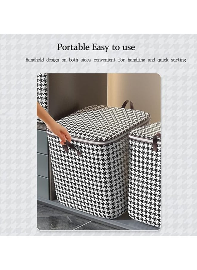 AUTOYSUR Foldable Storage Organizer Bag, Large Capacity Folding Clothes Storage Containers with Zipper and Handle, Collapsible Portable Wardrobe Sorting Organization Bags for Quilts Bedding Sweater (2Pcs 140L)  - Image 3