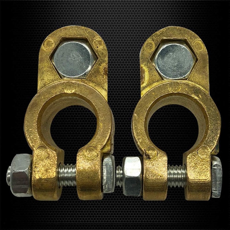 Ampper Store Brass Battery Terminal Connectors, Top Post Battery Terminals Connector Battery Cable Ends for Marine Car Boat RV Vehicles (1 Pair) - Image 4